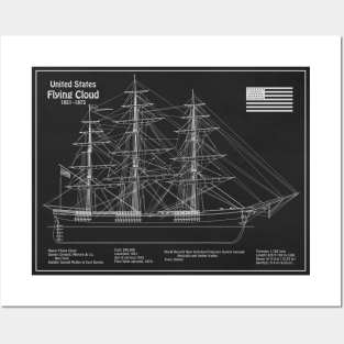 Flying Cloud Clipper Tall-Ship - PD Posters and Art